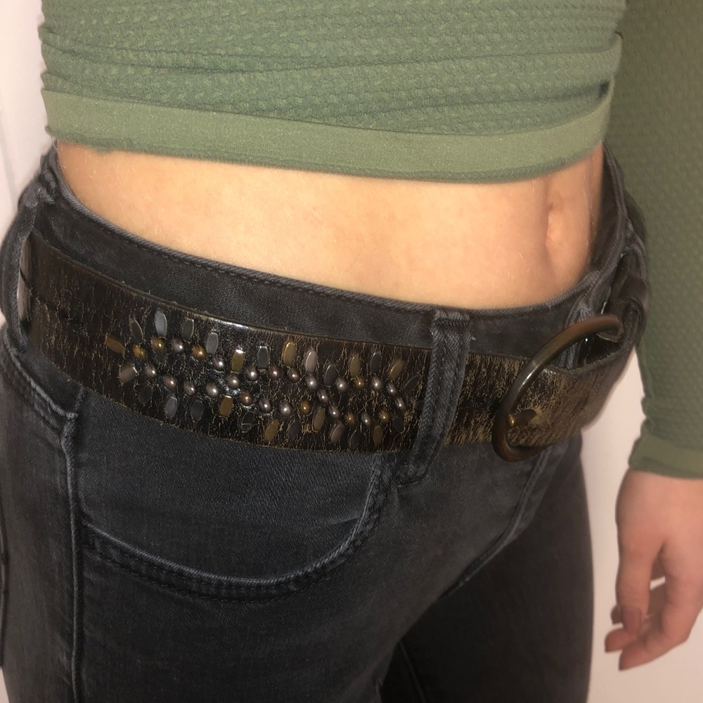 Black leather belt